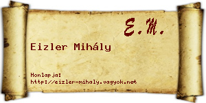 Eizler Mihály névjegykártya